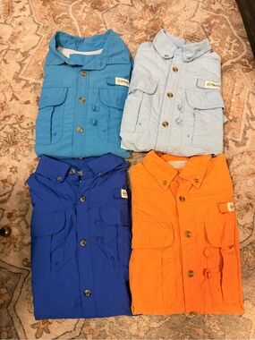 Magellan boys button down shirts bundle (4) size medium (10-12)